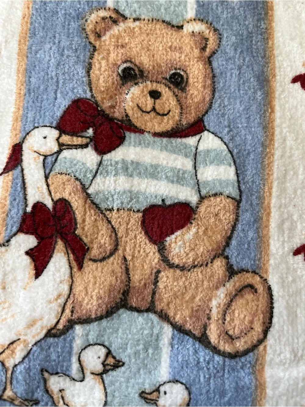 80s 90s Country Cottagecore Style Hand Towels Set of 2 Geese Bear NOS Vintage